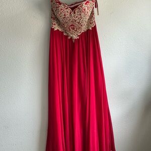 Chic Red and Gold Dress